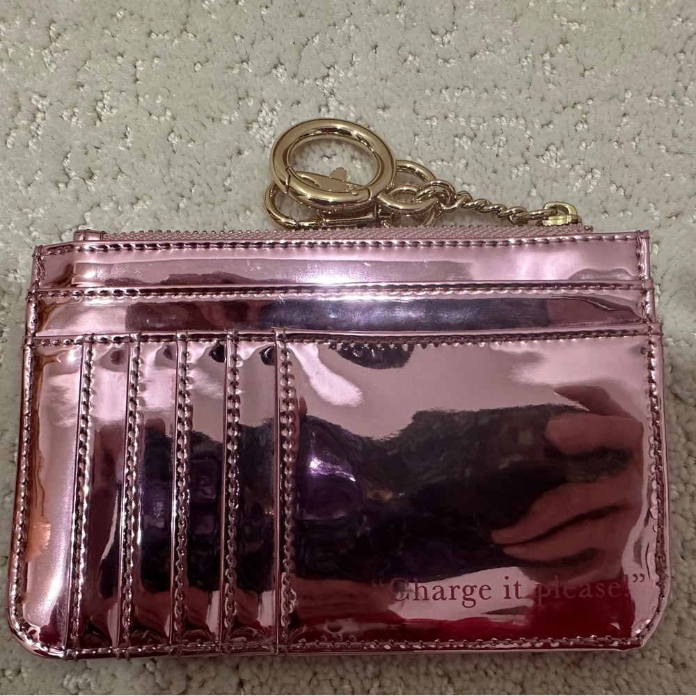 Stoney Clover Lane Eloise at the Plaza Card Holder Wallet Keychain pink Metallic - Picture 8 of 9